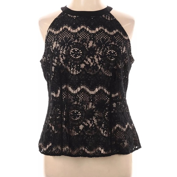 Tops - 7th Avenue Design Studio New York & Company Women Black Sleeveless Blouse S